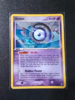 2005 Pokemon Unown D/28 EX Holo Rare Card Unseen Forces - Image 1