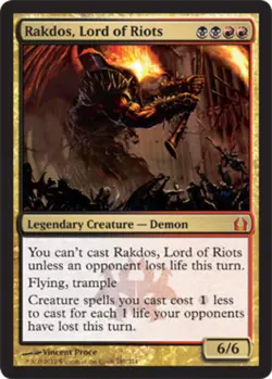 1x Rakdos, Lord of Riots Heavy Play, English Return To Ravnica MTG Magic - Image 1