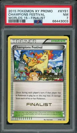 2015 Pokemon World Championships FINALIST Champions Festival #XY91 PSA 7 NM - Image 1
