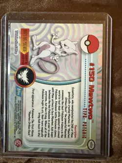 Mewtwo #150 Topps Blue Label TV Animation Edition Non Holo Pokemon 1999 NM - Image 3