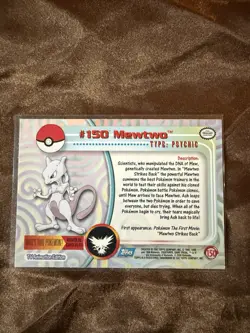 Mewtwo #150 Topps Blue Label TV Animation Edition Non Holo Pokemon 1999 NM - Image 4