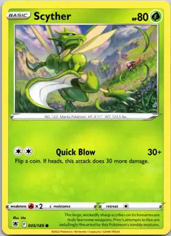 Scyther 005/189 Regular Astral Radiance Pokemon TCG Nintendo Common PF NM - Image 1