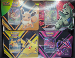 Costco 4 Tin SEALED Set Pikachu Eevee Tyranitar Eternatus V Strikers / V Powers - Image 1
