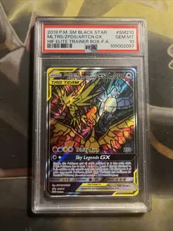 Pokemon Moltres Zapdos Articuno GX PSA 10 Hidden Fates Black Star Promo SM210 - Image 1