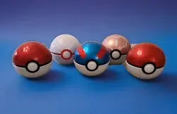 EMPTY Pokemon TCG POKEBALLS Set Of 5 POKE-BALL TINS Collectors/Gifts/Display 4" - Image 1