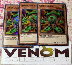 3x (M/NM) - Green Gadget - FIGA-EN006 - Super Rare - 1st Edition YuGiOh - Image 1