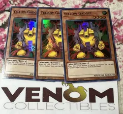 3x (M/NM) - Yellow Gadget - FIGA-EN008 - Super Rare - 1st Edition YuGiOh - Image 1