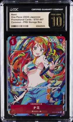 2024 ONE PIECE JPN PROMO CARDS PRB STORAGE BOX #ST01-007 NAMI CGC 10 PRISTINE - Image 1