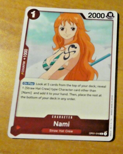 ONE PIECE ENGLISH CARD HOLO GAME CARTE Nami OP01-016 ERRATA JCC EN NM - Image 1