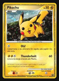 PIKACHU WORLD PROMO PW POKEMON CARD PORTUGEUSE HOLO - Image 3