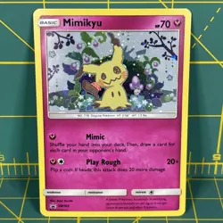 *Swirl* Mimikyu Promo SM163 Team Up Blister Pokemon Card Sun & Moon - Image 1
