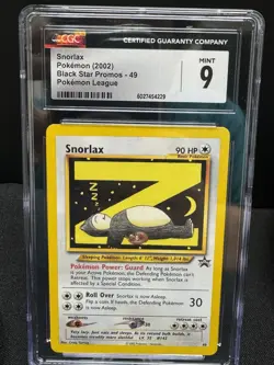 CGC 9 MINT Snorlax Z # 49 WOTC Black Star Promo Pokemon Card - Image 1