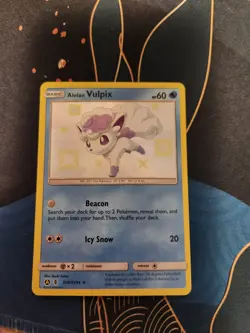 Alolan Vulpix SV8/SV94 Hidden Fates Shiny Vault Holo Pokemon Trading Card Game - Image 1