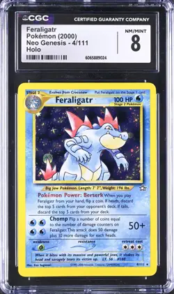 CGC 8 Feraligatr 2000 Neo Genesis 4/111 Holo Pokemon Card NM/MINT psa - Image 1