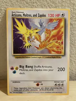 Pokemon Legendary Bird Articuno, Moltres & Zapdos Jumbo Promo Card In Top Loader - Image 1