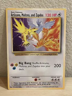 Pokemon Legendary Bird Articuno, Moltres & Zapdos Jumbo Promo Card In Top Loader - Image 2