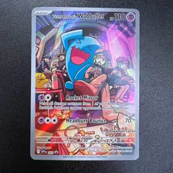 Team Rocket's Wobbuffet 203 SVP Pokemon Center Stamped Promo Pokemon Card NM/M - Image 1