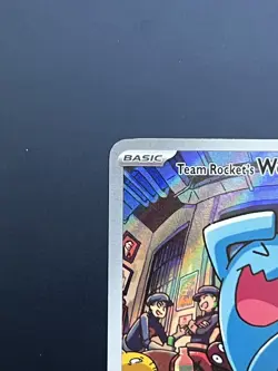 Team Rocket's Wobbuffet 203 SVP Pokemon Center Stamped Promo Pokemon Card NM/M - Image 3