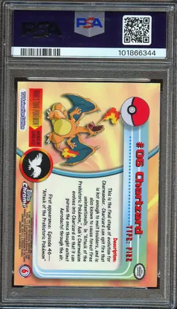 Charizard 2000 Topps Chrome Pokemon Card #6 PSA 8 - Image 2