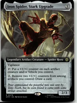 MTG: Iron Spider, Stark Upgrade - Marvel's Spider-Man #166 R Normal NM - Image 1