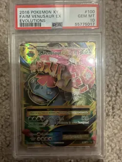 Pokemon TCG M Venusaur EX Full Art Holo Card 100/108 Mega Evolutions 2016 PSA 10 - Image 1