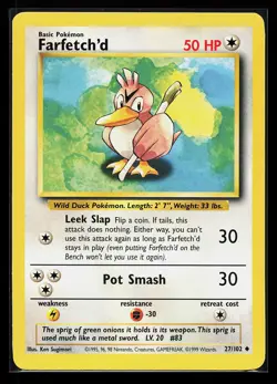 Farfetch'd 27/102 Uncommon Base Set Pokemon Card - Image 1