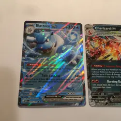 Charizard EX Blastoise EX Pokemon Card Lot of 2 Holo Double Rare Mint - Image 2