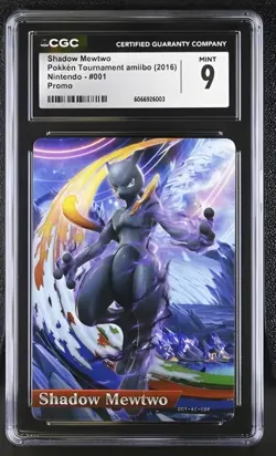 CGC 9 Mint Shadow Mewtwo Amiibo Bonus Card Pokken Tournament Pokemon - Image 1