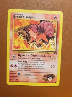 BROCK'S VULPIX W Stamp Pokemon Card - WOTC Promo - Gym Challenge - 37/132 LP NM - Image 1