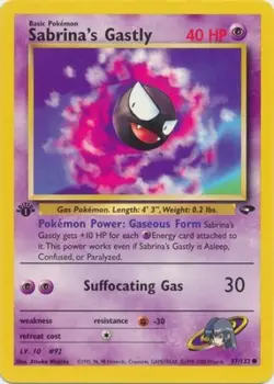 Pokemon Card - Gym Challenge 97/132 - SABRINA'S GASTLY (common) *1st Edition* NM - Image 1