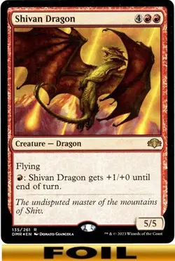 1x - Shivan Dragon - FOIL - Dominaria Remastered - NM MTG - Image 1