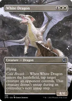 1x - White Dragon - (borderless) - Forgotten Realms - UC NM MTG - Image 1