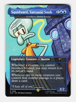 MTG: Squidward, Sarcastic Snob - Grazilaxx, Illithid Scholar | Secret Lair Drop - Image 1