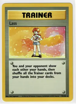 Lass 75/102 Pokemon Base Set WOTC Trainer Rare MP - Image 1