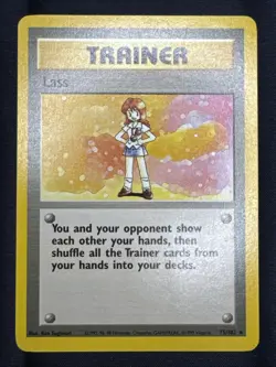 Lass 75/102 Pokemon Base Set WOTC Trainer Rare MP - Image 3