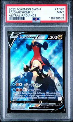 2022 POKEMON SWORD & SHIELD ASTRAL RADIANCE #TG23 FULL ART/GARCHOMP V PSA 9 - Image 1