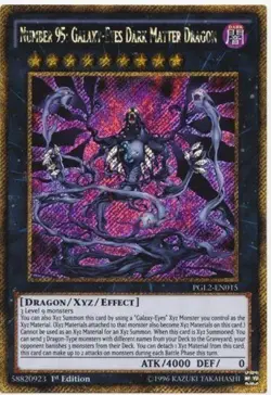 Yu-Gi-Oh! Number 95: Galaxy-Eyes Dark Matter Dragon PGL2-EN015 Gold Rare - Image 1