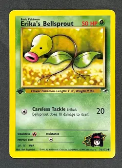 Erika's Bellsprout 76/132 - 1st First Edition Pokemon TCG Card Gym Heroes NM - Image 1