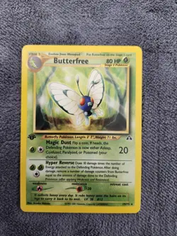 2001 Pokemon BUTTERFREE Neo Discovery 1ST EDITION Non Holo RARE Card 19/75 NM - Image 1