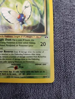 2001 Pokemon BUTTERFREE Neo Discovery 1ST EDITION Non Holo RARE Card 19/75 NM - Image 4