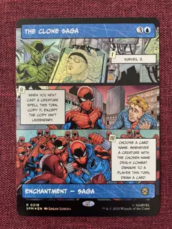 The Clone Saga #219 FOIL BORDERLESS NM/M MTG Spiderman Magic Card - Image 1