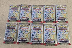 Pokemon Playing Cards Prismatic Evolutions 10 Booster Bundle Pack Lot NEW TCG - Image 1