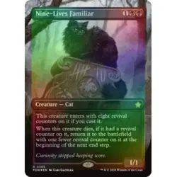 FOIL NINE-LIVES FAMILIAR (BORDERLESS) (MANA FOIL) Foundations FDN Magic MTG CARD - Image 1