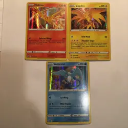 Pokemon Holo Rare Card Lot Moltres Zapados Articuno Legendary Birds - Image 1