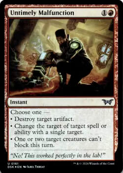 MTG Untimely Malfunction Foil NM Duskmourn: House of Horror Magic 161 - Image 1