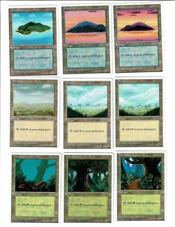MTG Lot x15 4th Edition Basic Land All Art Magic the Gathering VTG - Image 1
