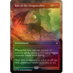 Foil Rite Of The Dragoncaller (borderless) M/NM Magic MTG Foundations - Image 1