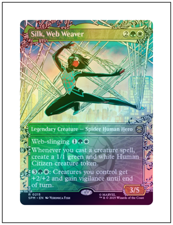 1x Silk, Web Weaver, Borderless Art Foil, Magic MTG NM - Image 1