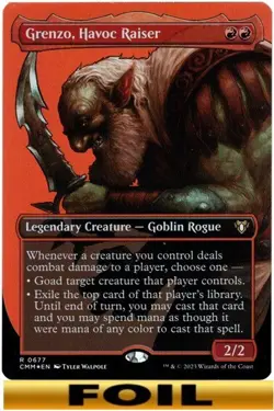 1x - Grenzo, Havoc Raiser - FOIL BORDERLESS - Commander Master - NM MTG - Image 1
