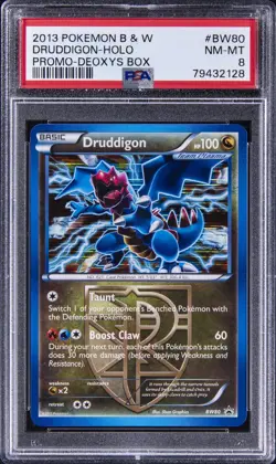 2013 POKEMON B&W PROMO DEOXYS BOX #BW80 DRUDDIGON-HOLO PSA 8 - Image 1